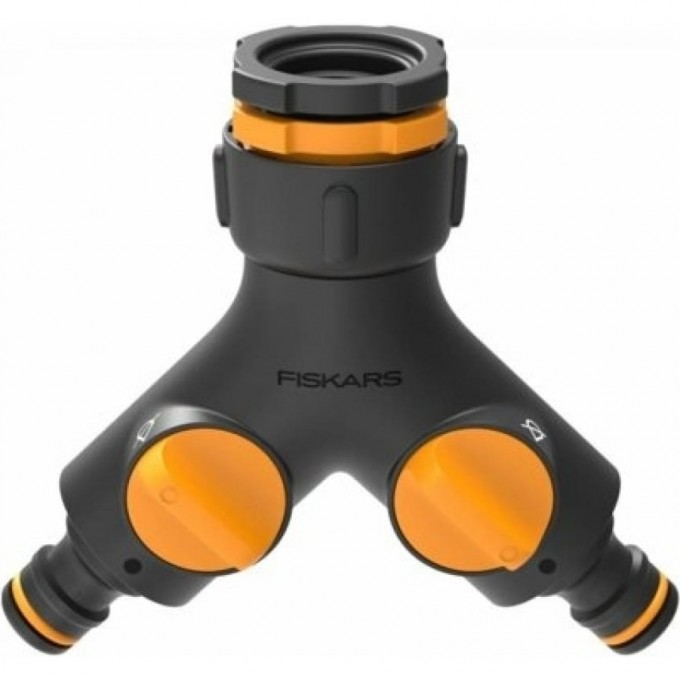 Коннектор двухканальный с клапанами ВКЛ/ВЫКЛ FISKARS 1027061 Коннектор двухканальный с клапанами ВКЛ/ВЫКЛ FISKARS 1027061