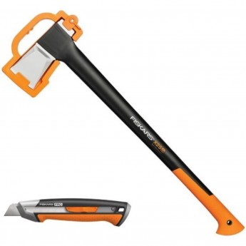 Набор FISKARS: топор Х25, строительный нож CarbonMax