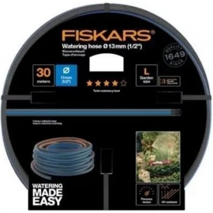 Шланг поливочный FISKARS Q4 (1/2"), 30 м 1027105 Шланг поливочный FISKARS Q4 (1/2"), 30 м 1027105